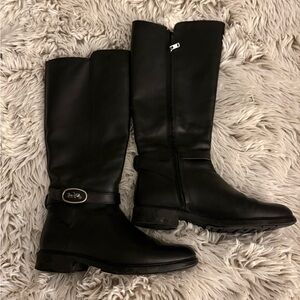 Women's Coach Black Leather Knee-High Boots
